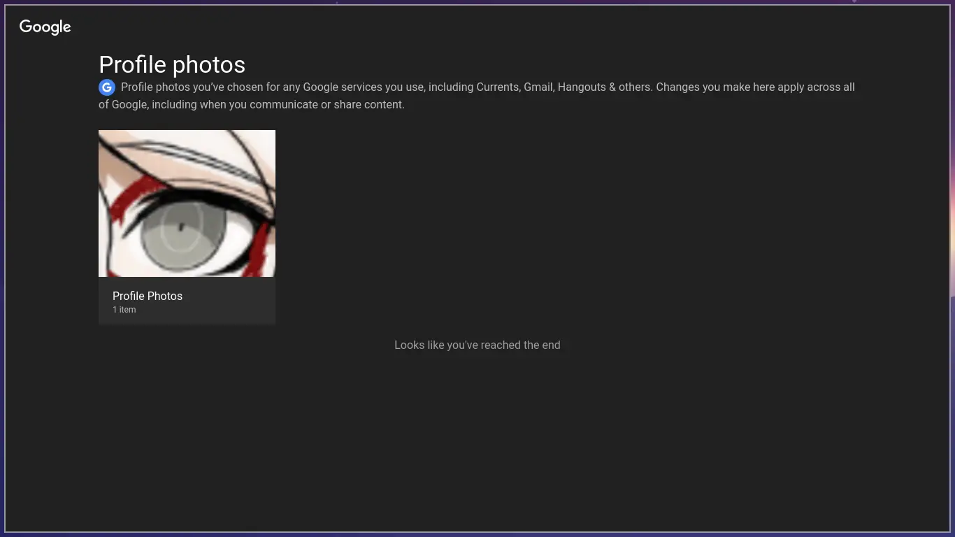 Profile photos album selection
